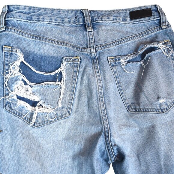 Abercrombie & Fitch Annie High Rise Girlfriend Jeans Sz 28 6s Distressed Floral - Picture 7 of 11